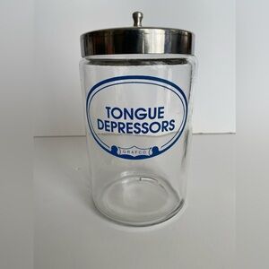 Vintage Grafco Tongue Depressors glass apothecary jar